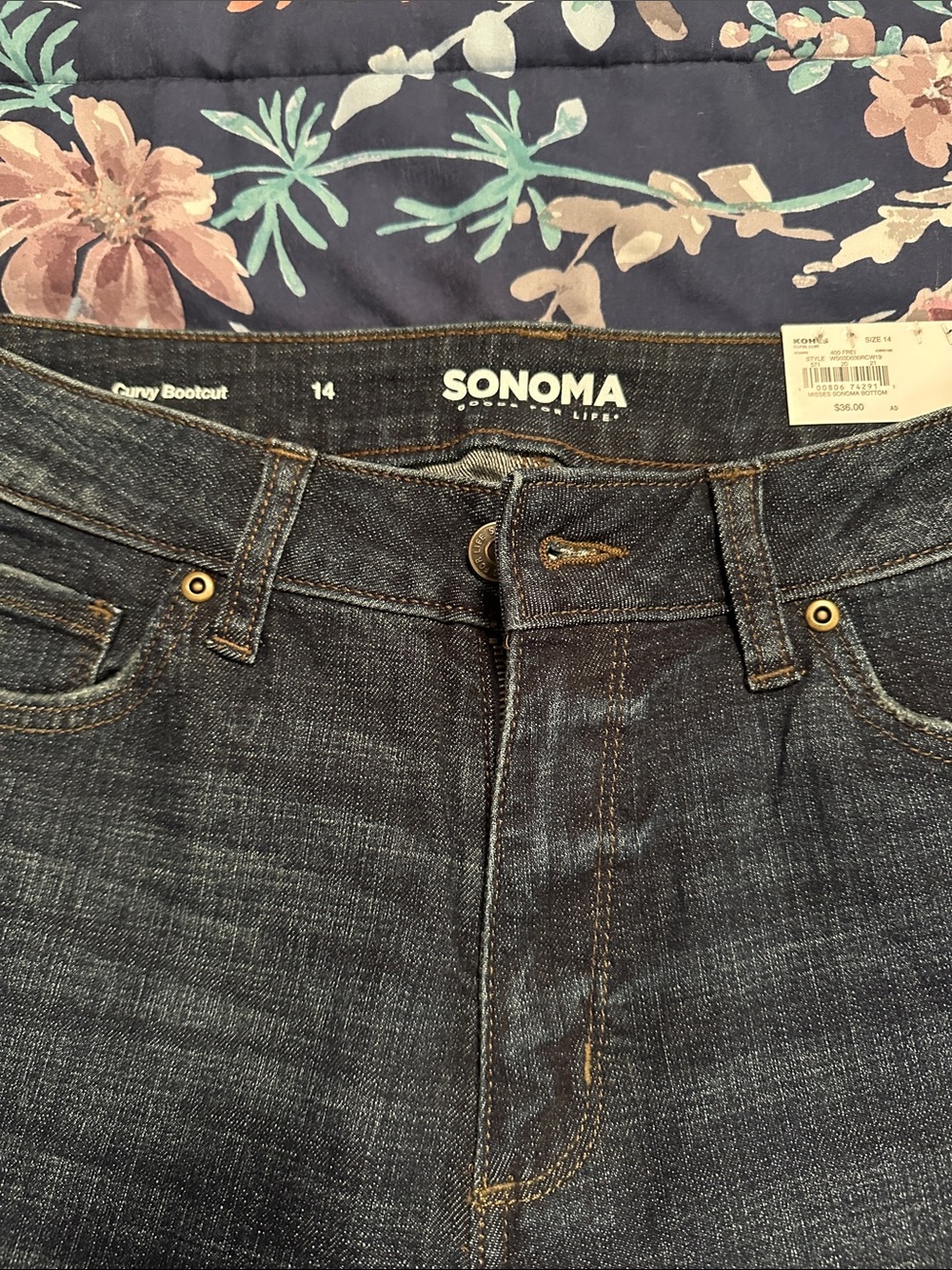 SONOMA Dark Blue Denim Men's Bootcut Jeans